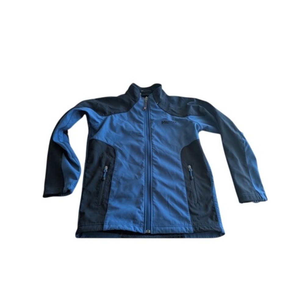 Marmot Kids Blue Black Full Zip Softshell Jacket Size L 10-12‎ Outdoor